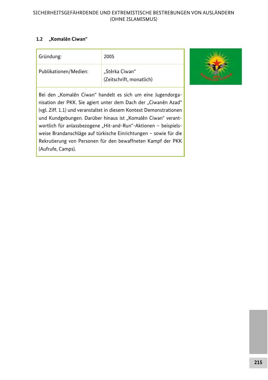 Seite 214 des Verfassungsschutzbericht 2014 Bund
