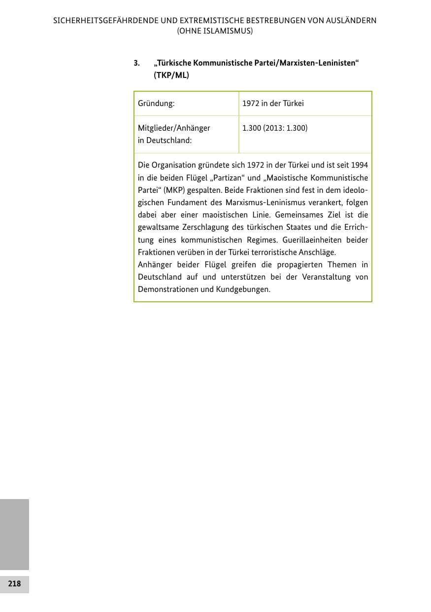 Seite 217 des Verfassungsschutzbericht 2014 Bund
