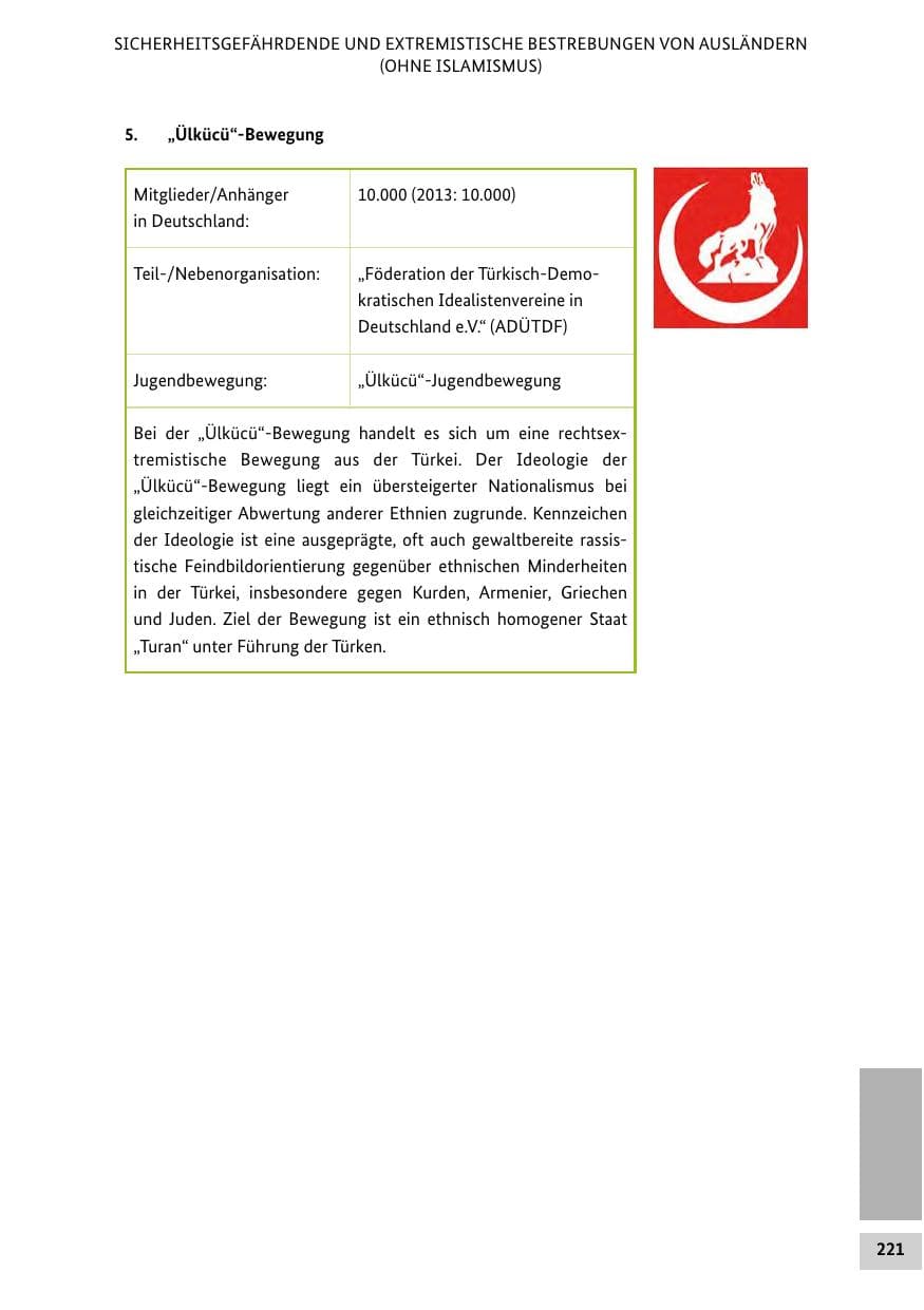 Seite 220 des Verfassungsschutzbericht 2014 Bund