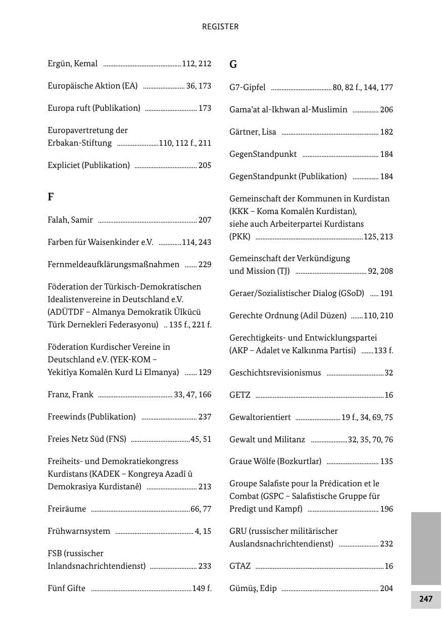 Seite 246 des Verfassungsschutzbericht 2014 Bund