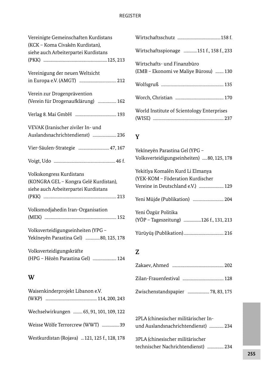 Seite 254 des Verfassungsschutzbericht 2014 Bund