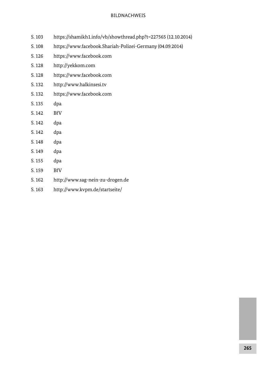 Seite 264 des Verfassungsschutzbericht 2014 Bund