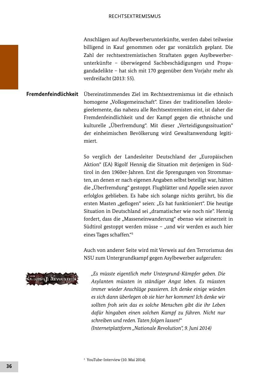 Seite 35 des Verfassungsschutzbericht 2014 Bund