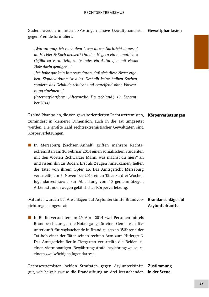 Seite 36 des Verfassungsschutzbericht 2014 Bund