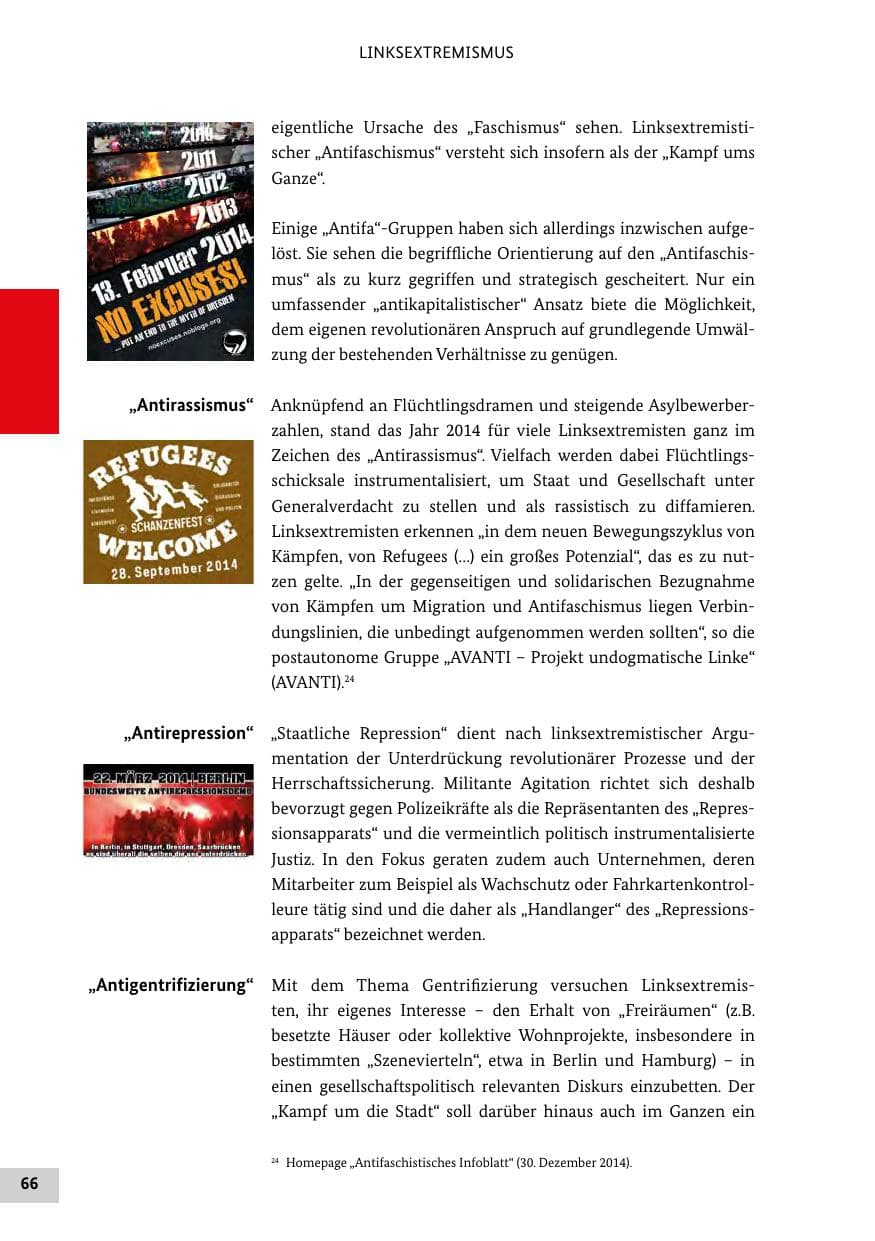 Seite 65 des Verfassungsschutzbericht 2014 Bund