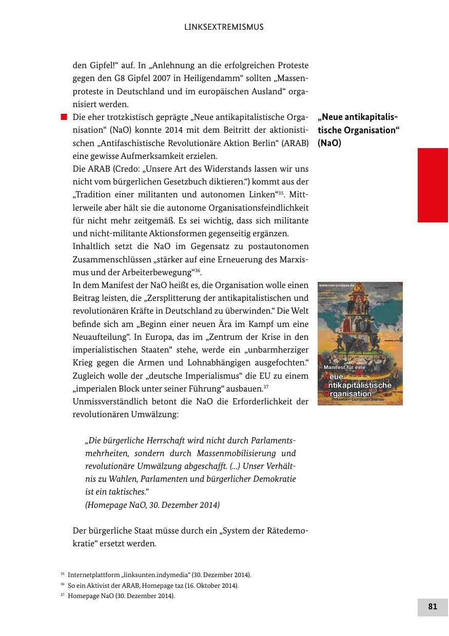 Seite 80 des Verfassungsschutzbericht 2014 Bund