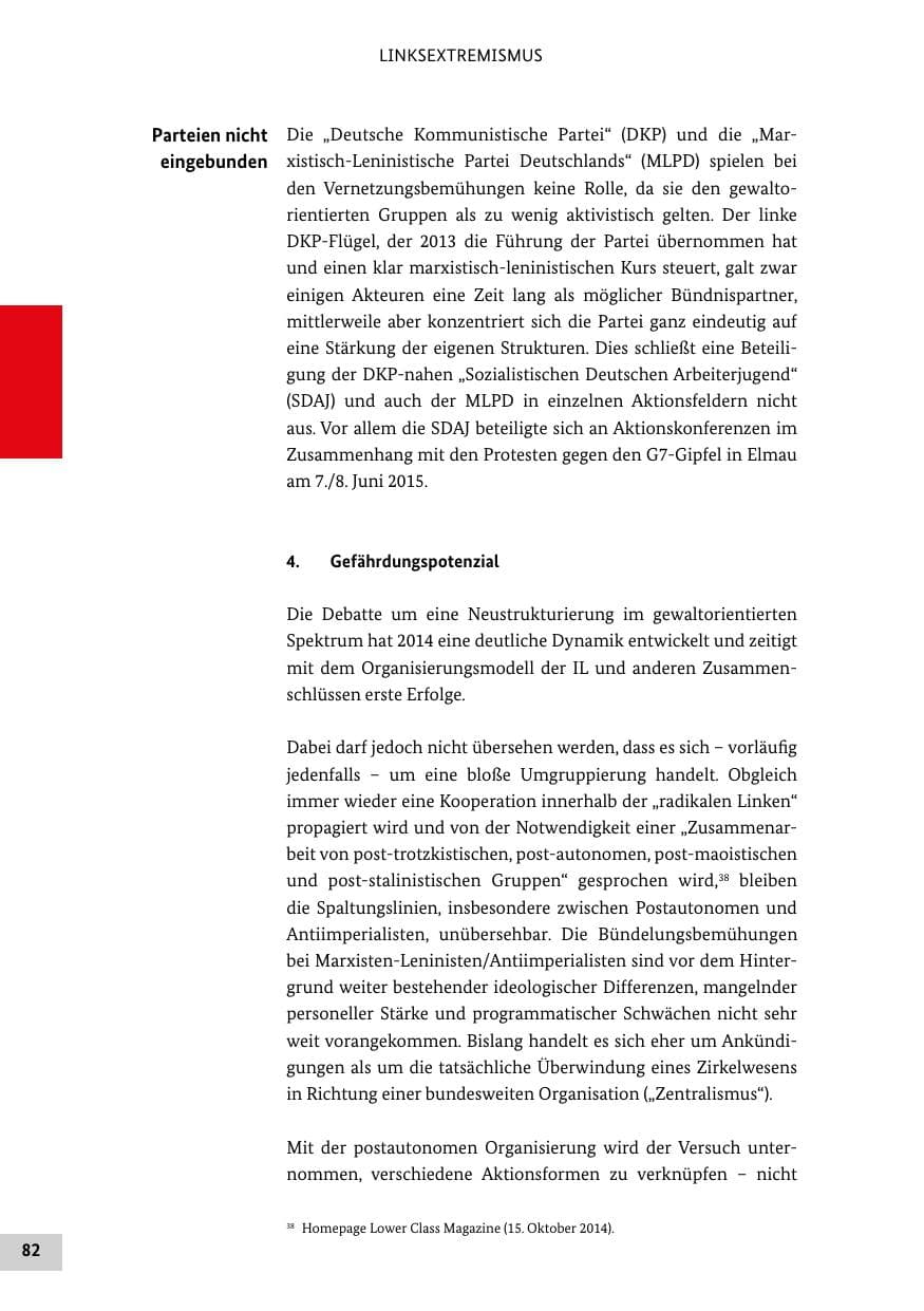 Seite 81 des Verfassungsschutzbericht 2014 Bund
