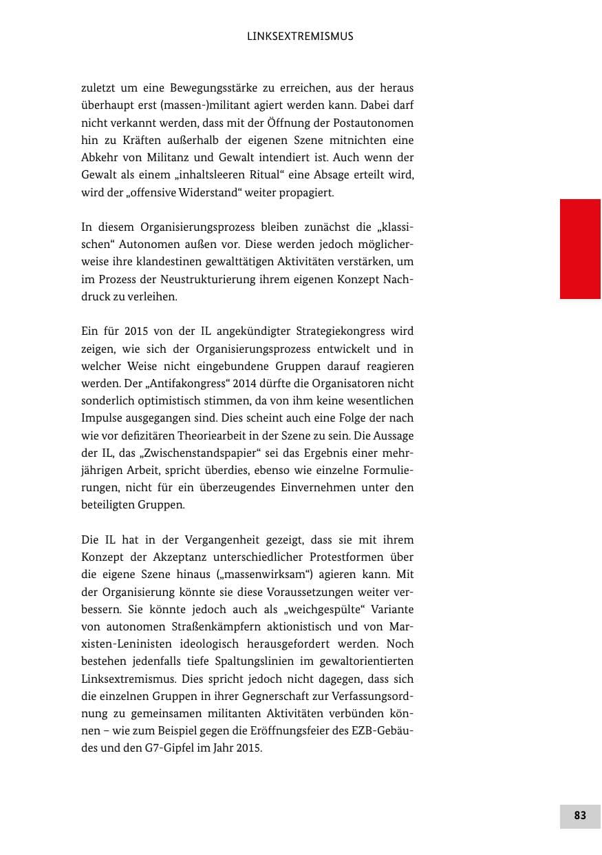 Seite 82 des Verfassungsschutzbericht 2014 Bund