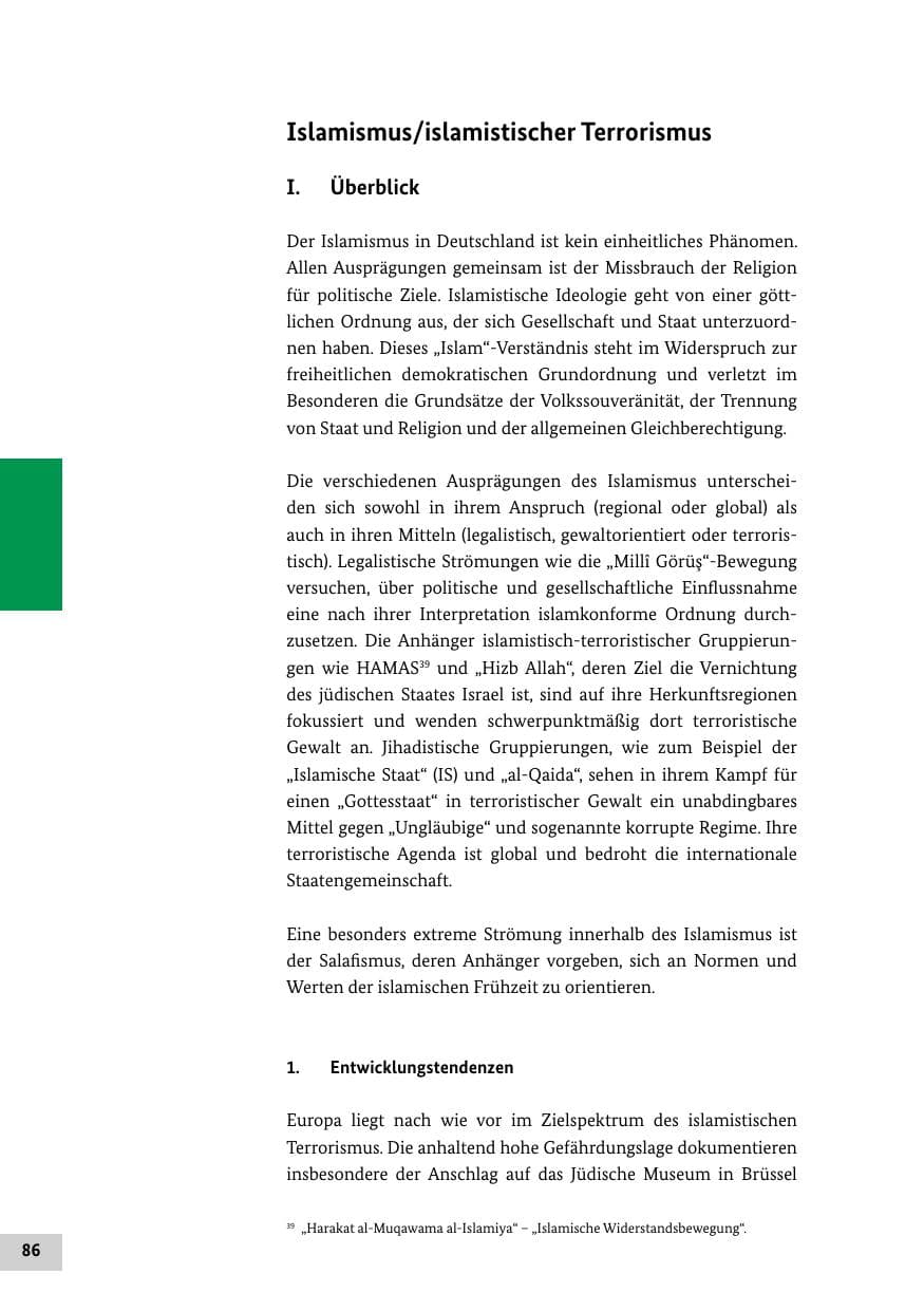 Seite 85 des Verfassungsschutzbericht 2014 Bund