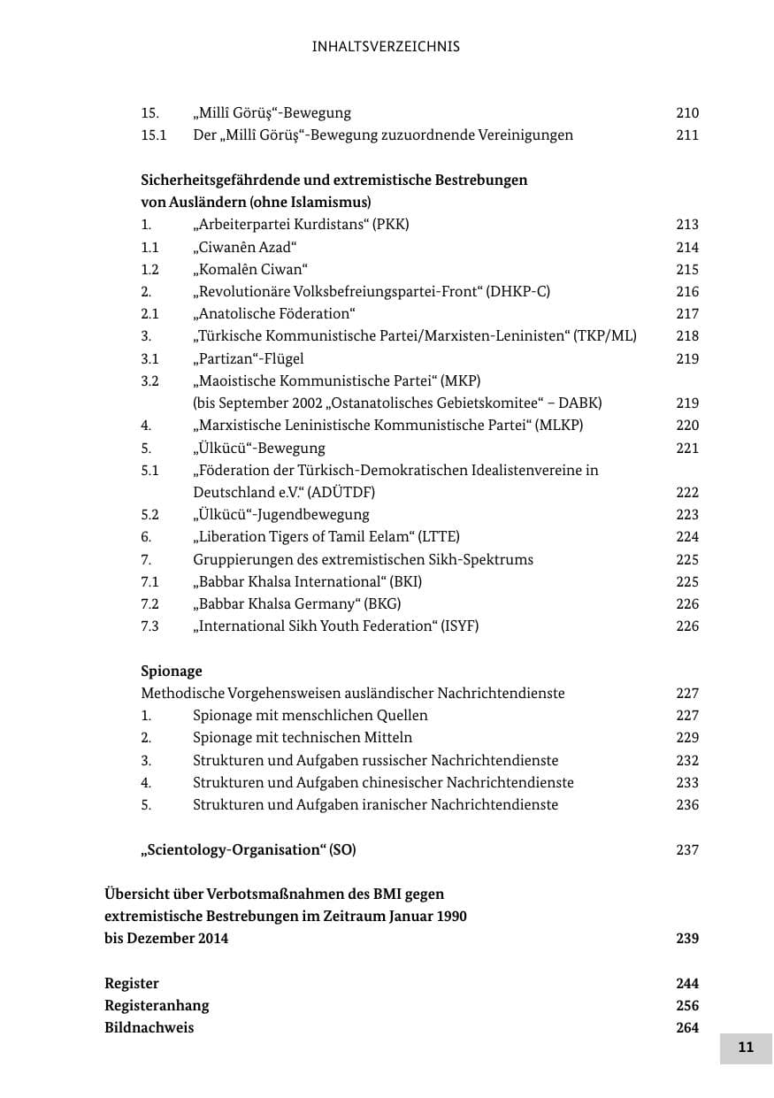 Seite 10 des Verfassungsschutzbericht 2014 Bund
