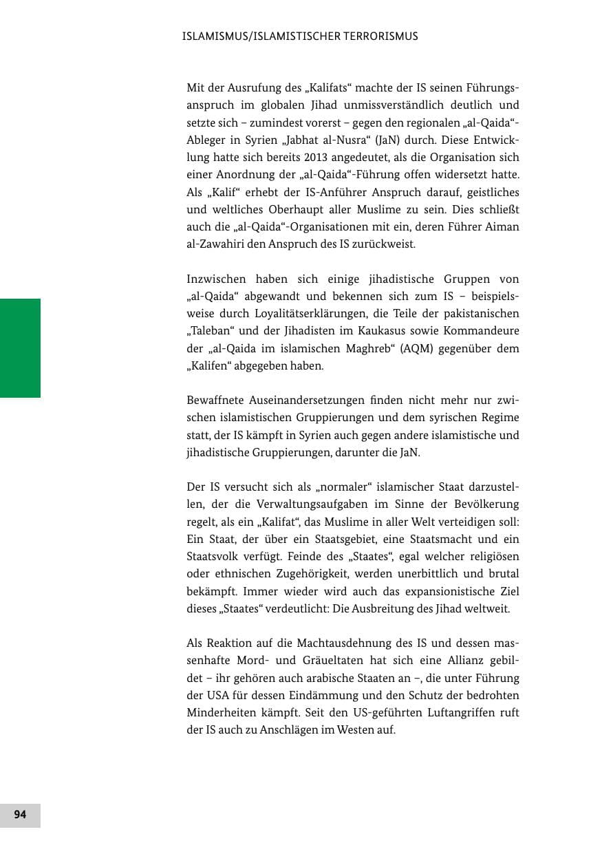 Seite 93 des Verfassungsschutzbericht 2014 Bund