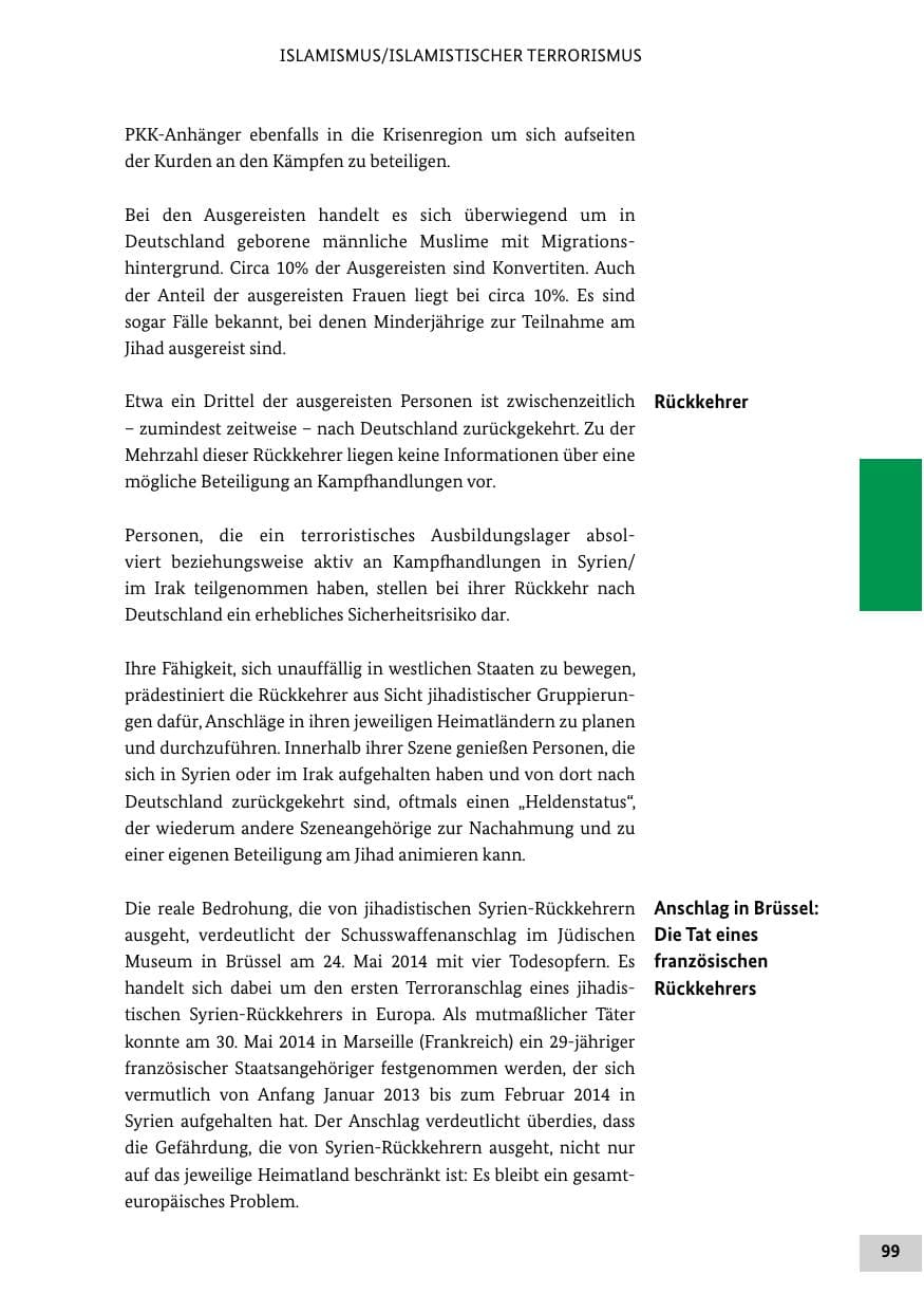 Seite 98 des Verfassungsschutzbericht 2014 Bund