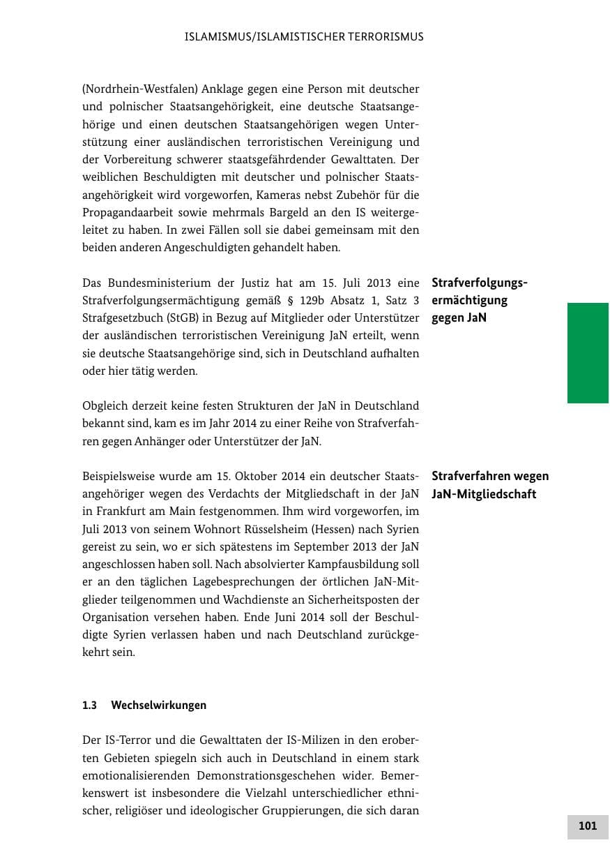 Seite 100 des Verfassungsschutzbericht 2014 Bund