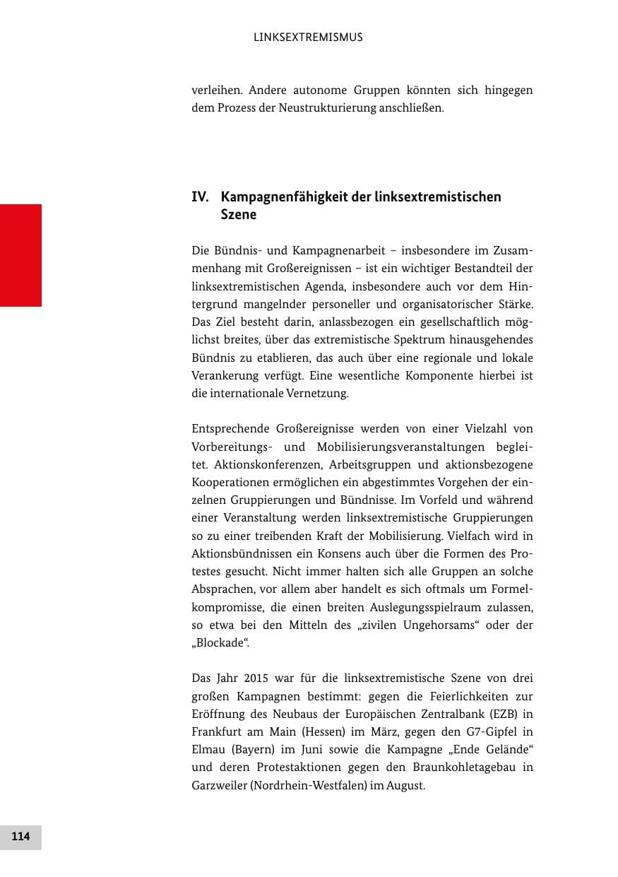 Seite 113 des Verfassungsschutzbericht 2015 Bund
