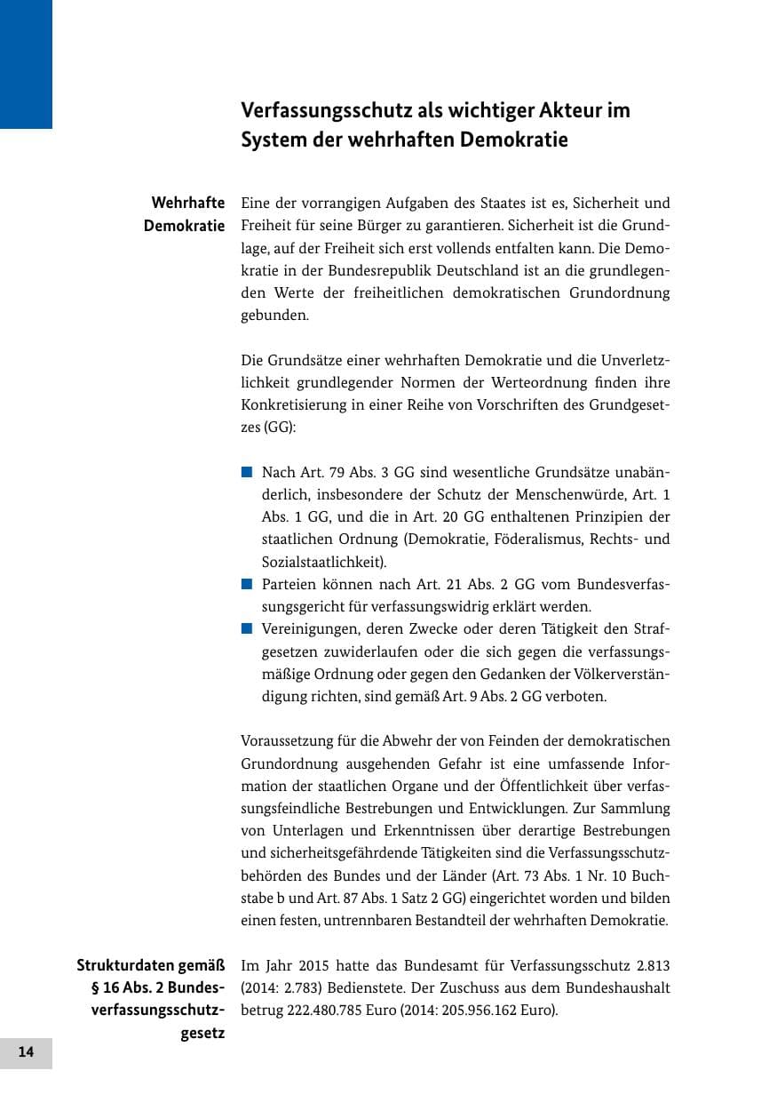 Seite 13 des Verfassungsschutzbericht 2015 Bund