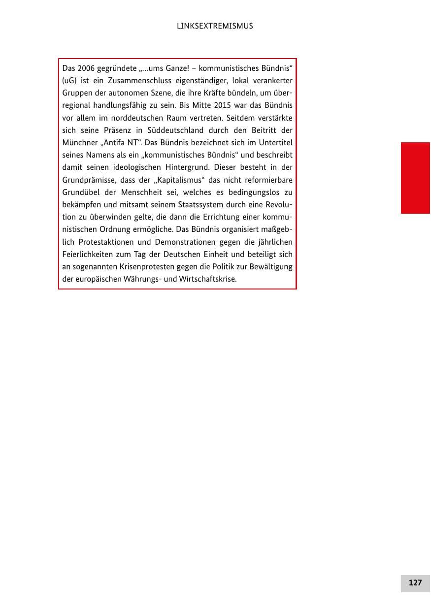 Seite 126 des Verfassungsschutzbericht 2015 Bund