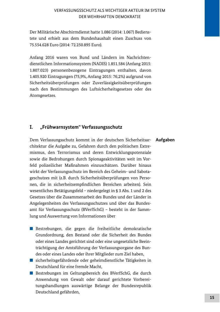 Seite 14 des Verfassungsschutzbericht 2015 Bund