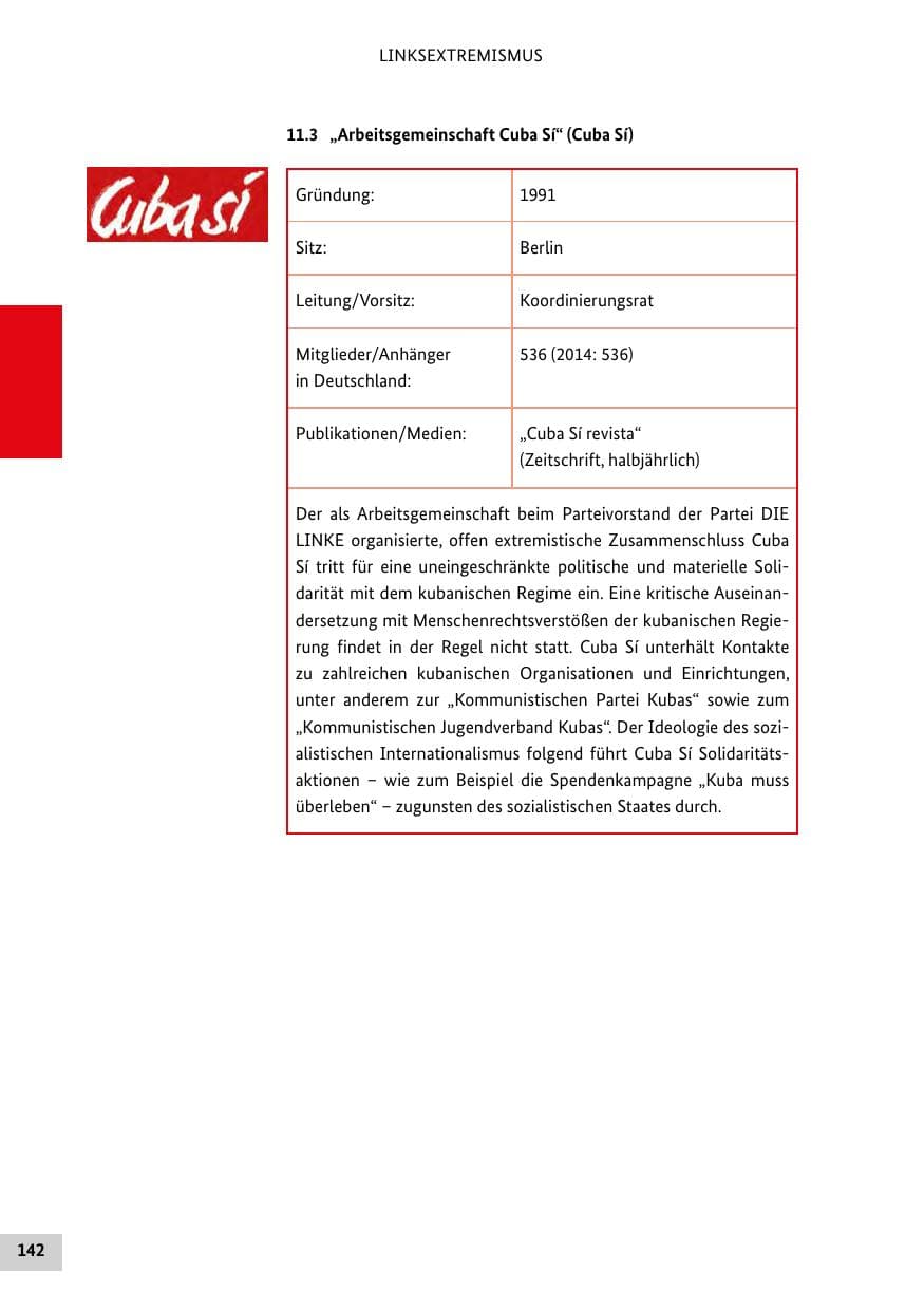 Seite 141 des Verfassungsschutzbericht 2015 Bund