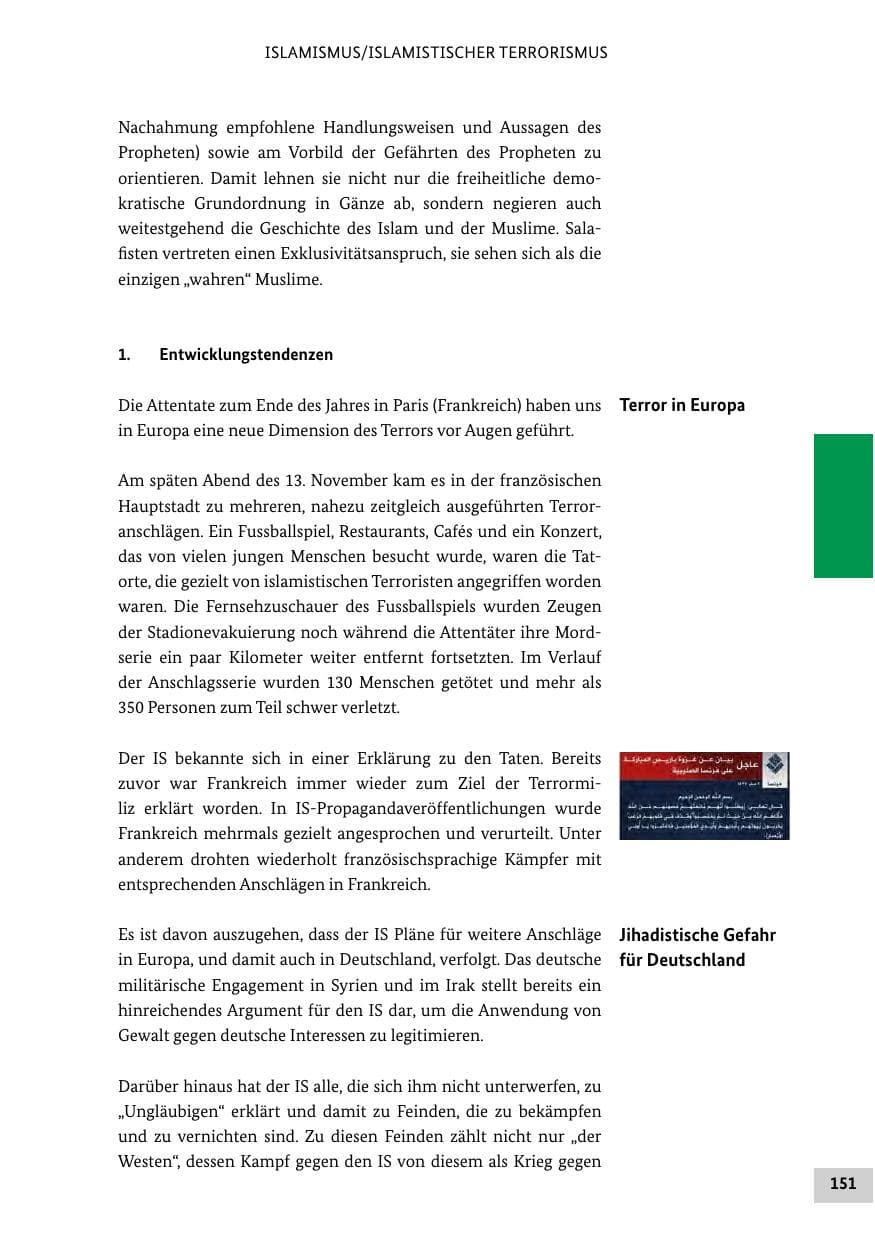 Seite 150 des Verfassungsschutzbericht 2015 Bund