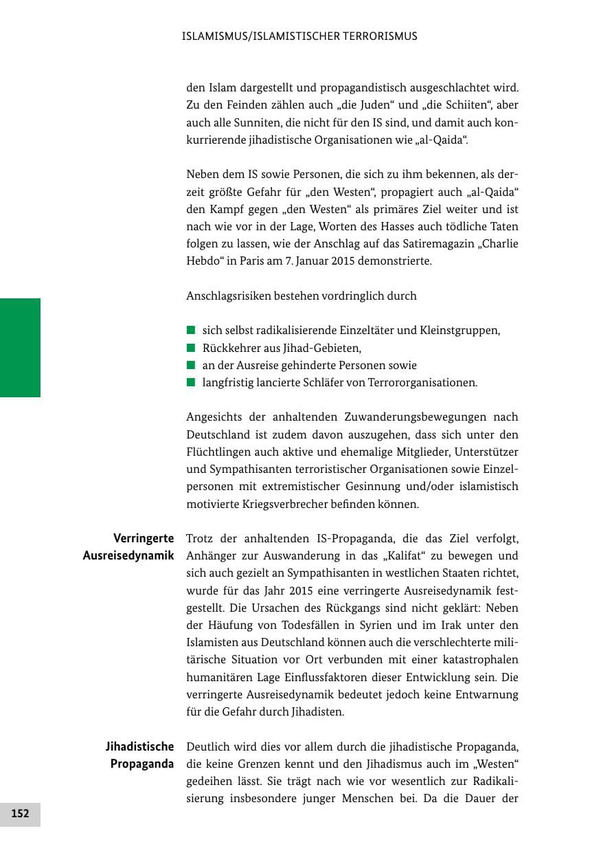 Seite 151 des Verfassungsschutzbericht 2015 Bund