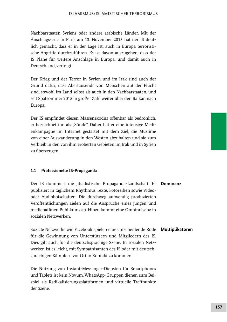 Seite 156 des Verfassungsschutzbericht 2015 Bund