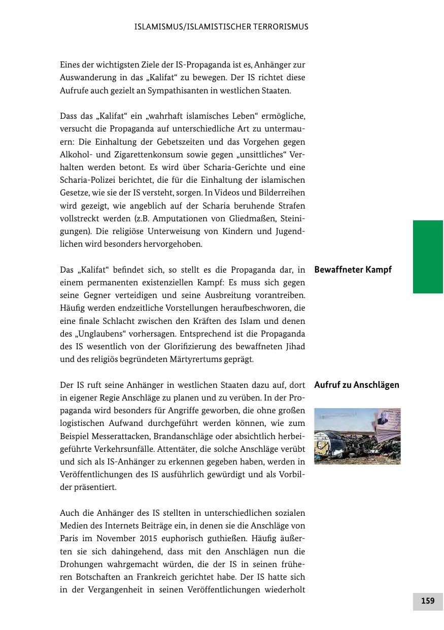 Seite 158 des Verfassungsschutzbericht 2015 Bund