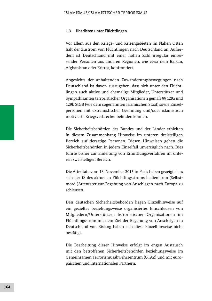 Seite 163 des Verfassungsschutzbericht 2015 Bund