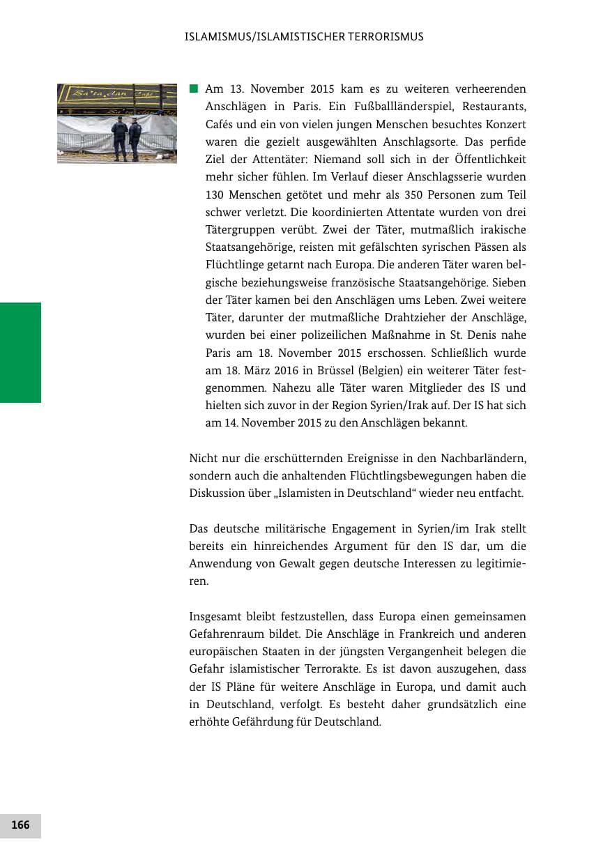 Seite 165 des Verfassungsschutzbericht 2015 Bund