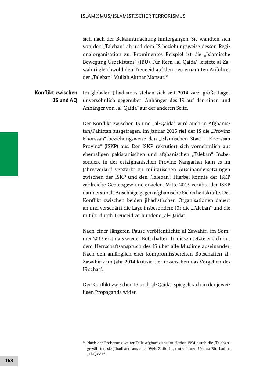 Seite 167 des Verfassungsschutzbericht 2015 Bund
