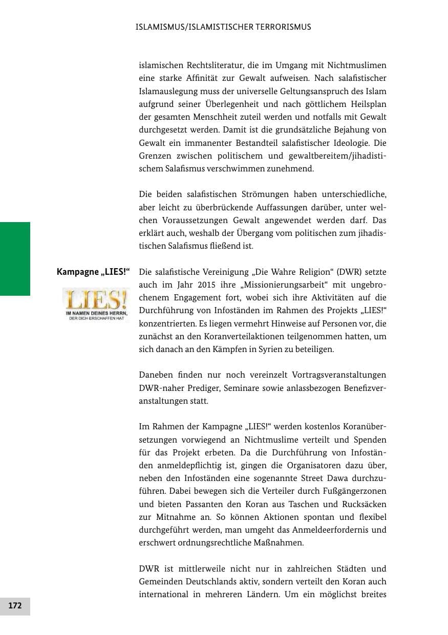 Seite 171 des Verfassungsschutzbericht 2015 Bund