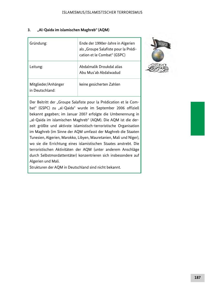 Seite 186 des Verfassungsschutzbericht 2015 Bund