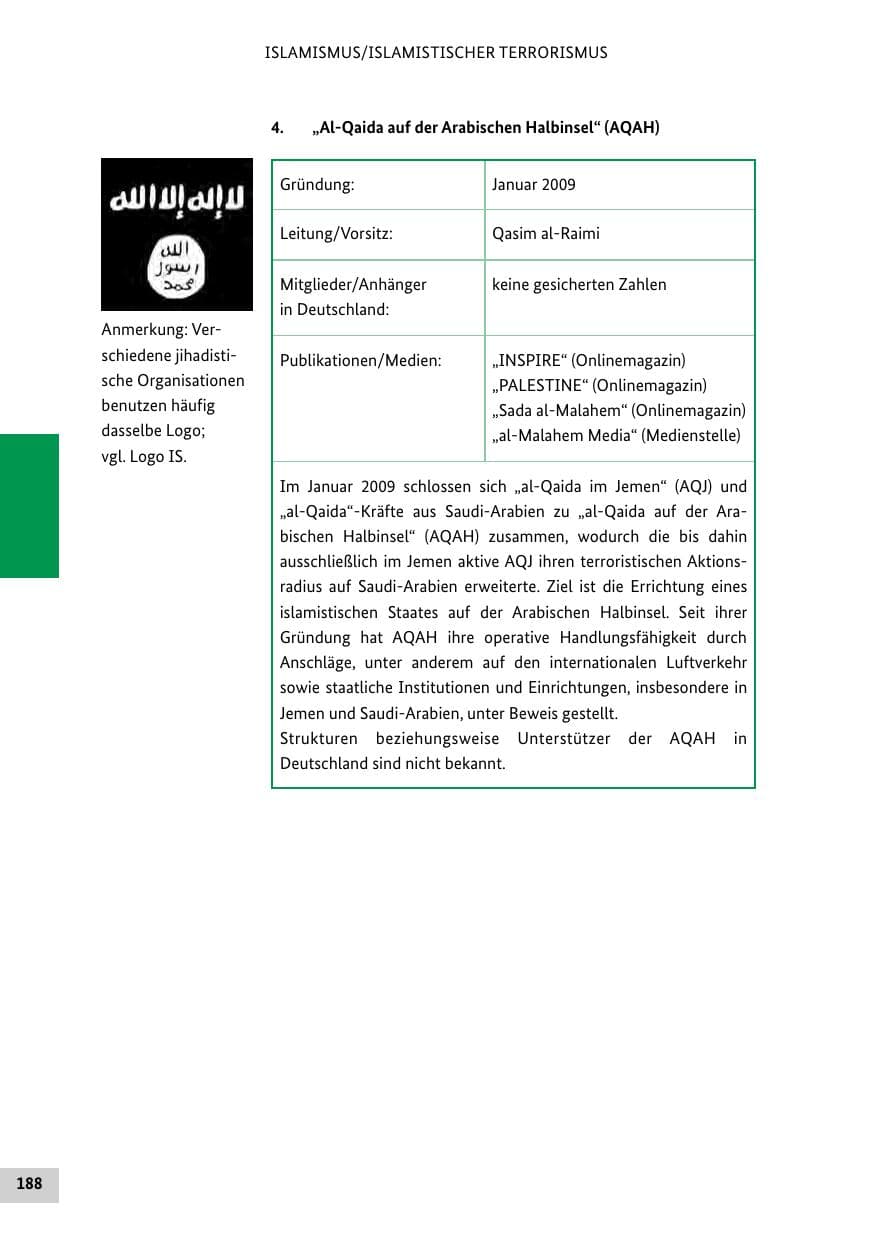 Seite 187 des Verfassungsschutzbericht 2015 Bund