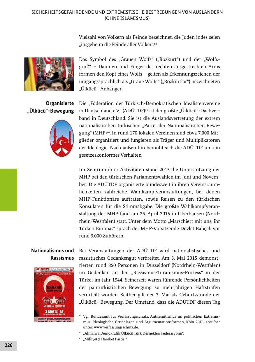 Seite 225 des Verfassungsschutzbericht 2015 Bund