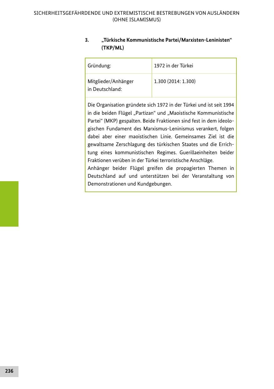 Seite 235 des Verfassungsschutzbericht 2015 Bund