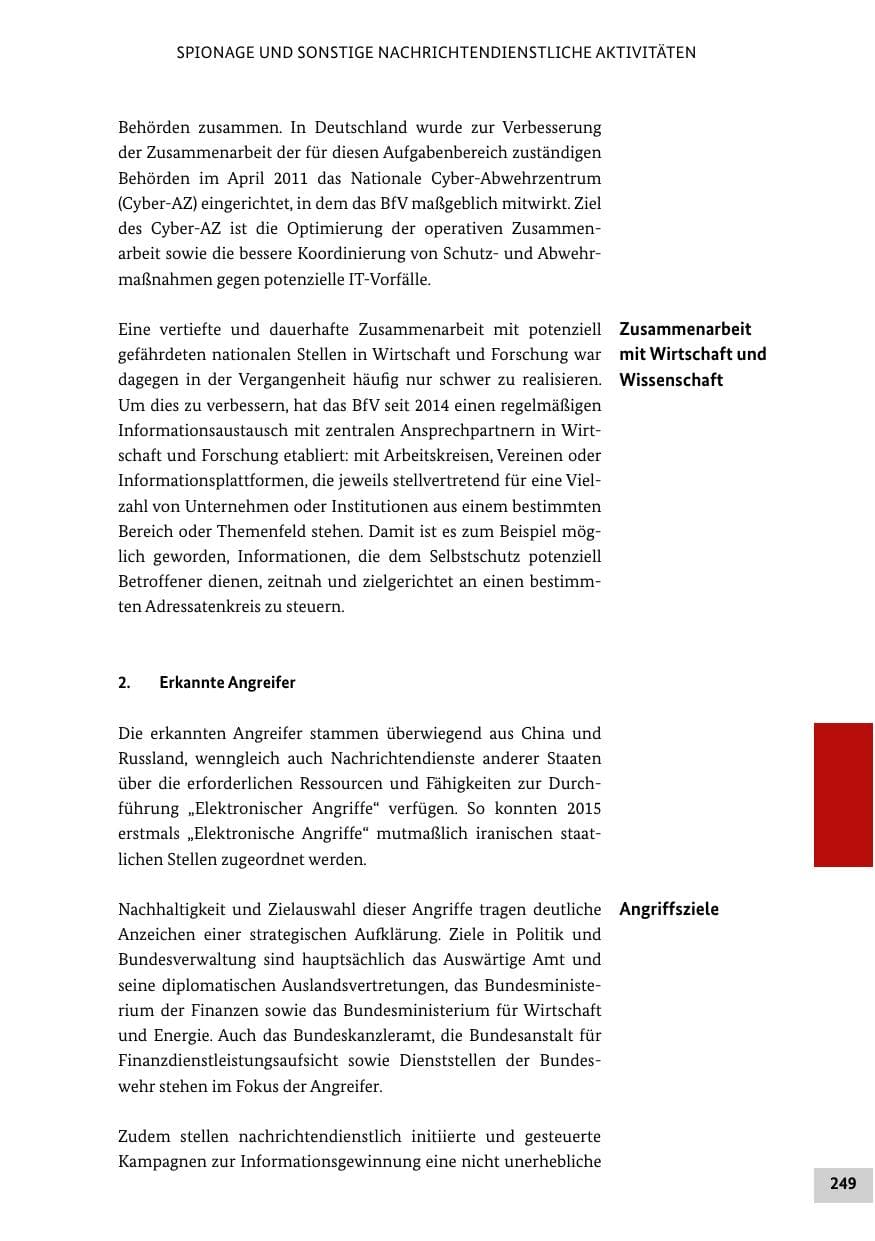 Seite 248 des Verfassungsschutzbericht 2015 Bund
