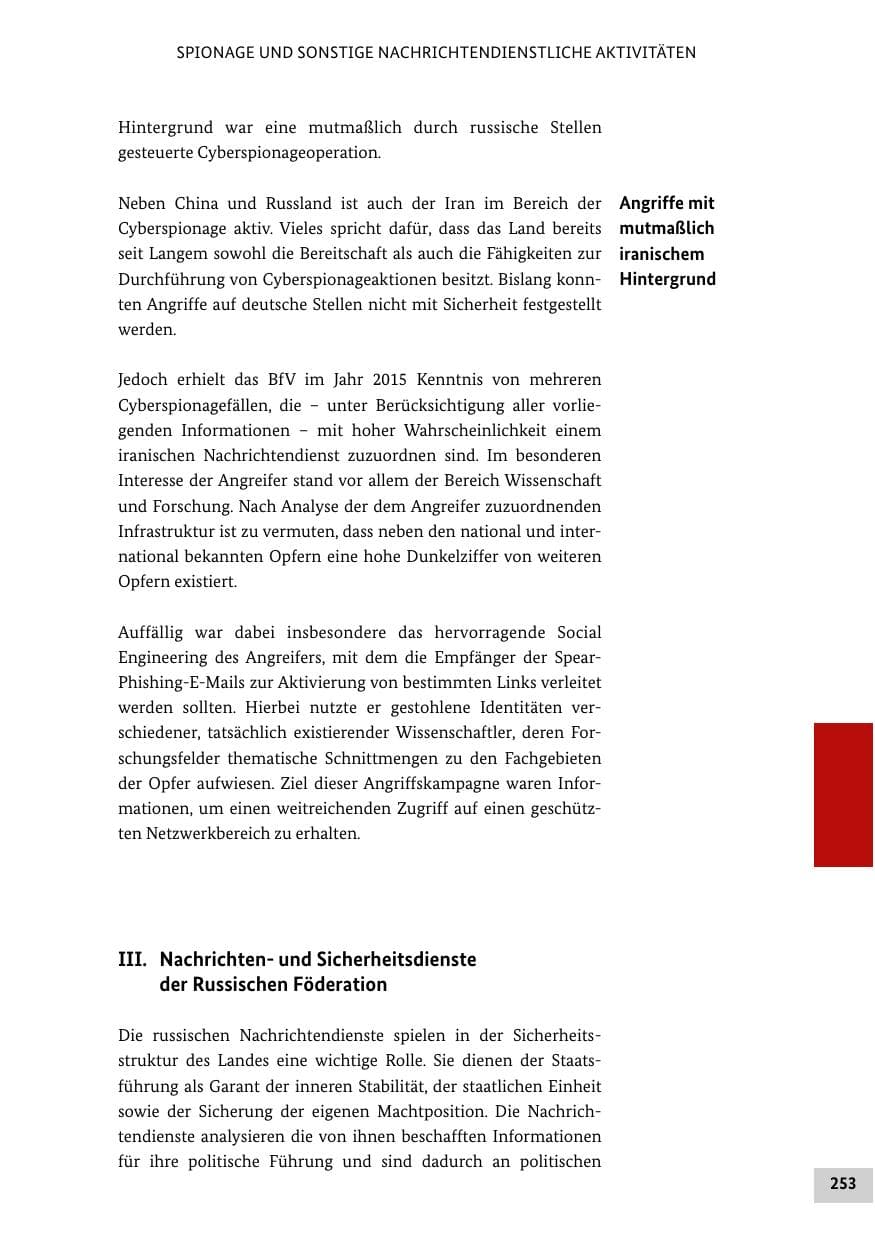 Seite 252 des Verfassungsschutzbericht 2015 Bund