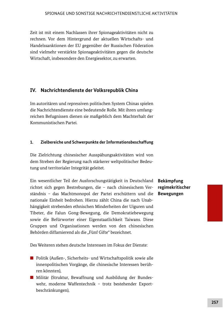 Seite 256 des Verfassungsschutzbericht 2015 Bund