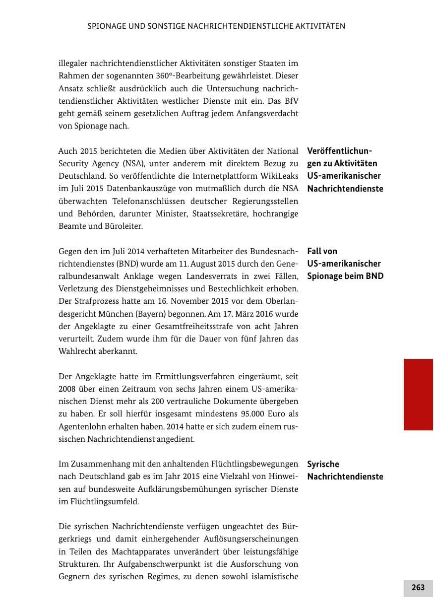 Seite 262 des Verfassungsschutzbericht 2015 Bund