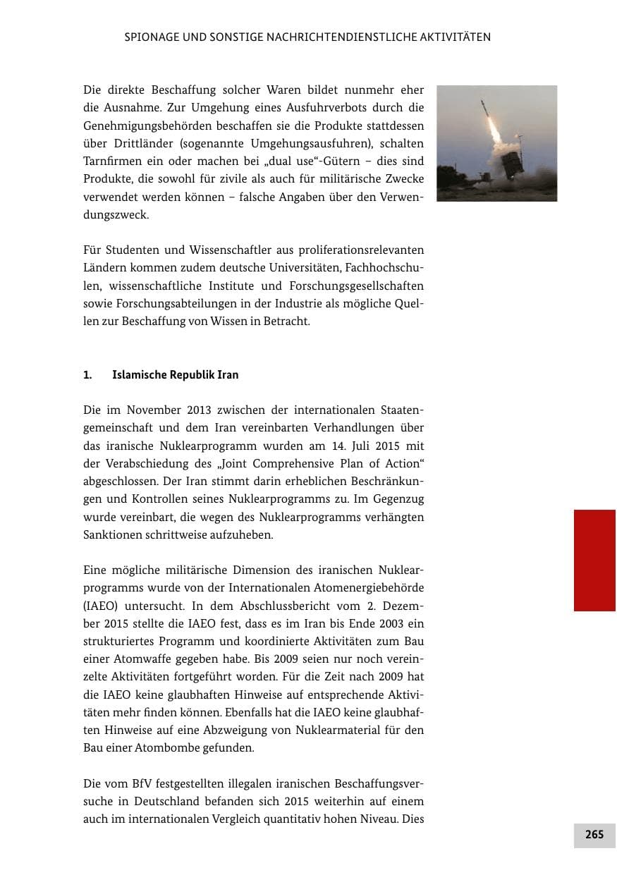 Seite 264 des Verfassungsschutzbericht 2015 Bund