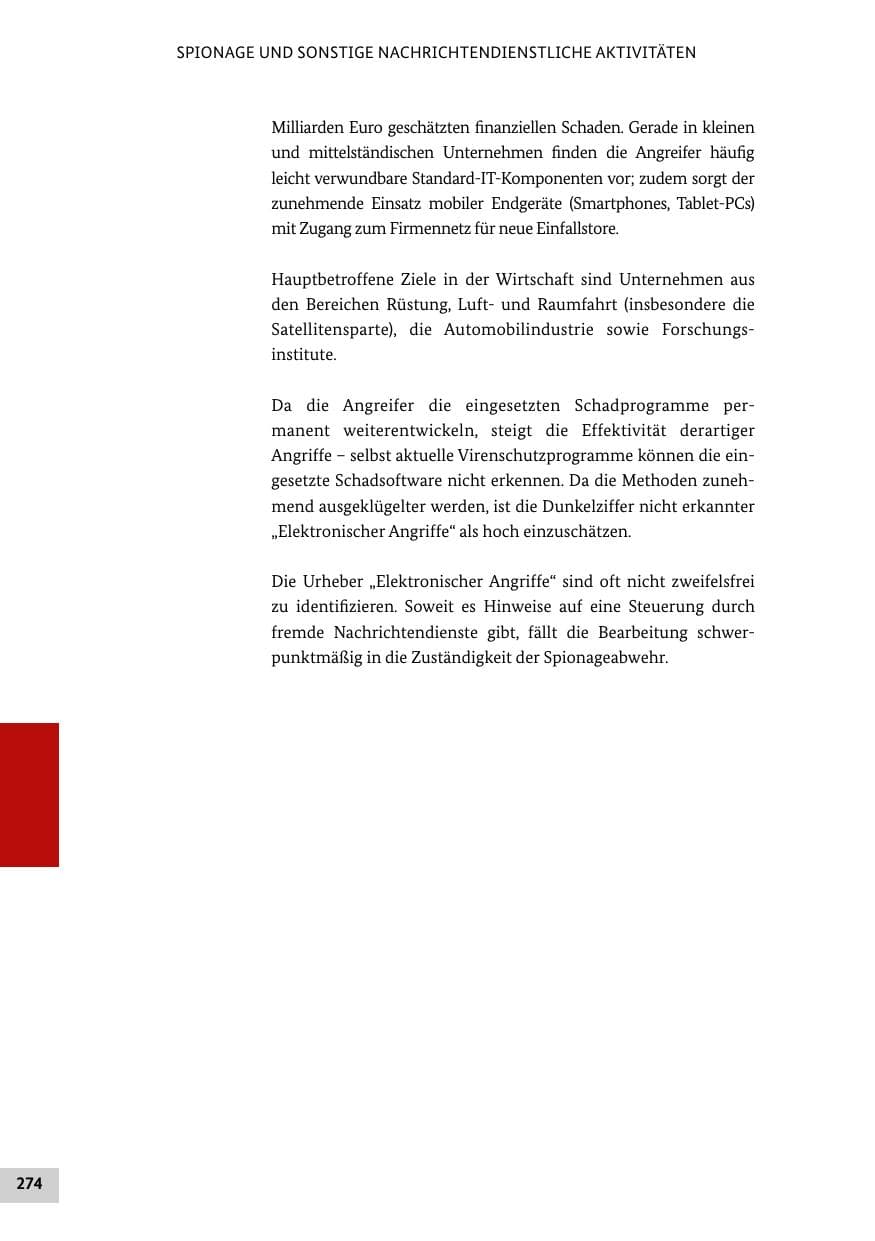 Seite 273 des Verfassungsschutzbericht 2015 Bund