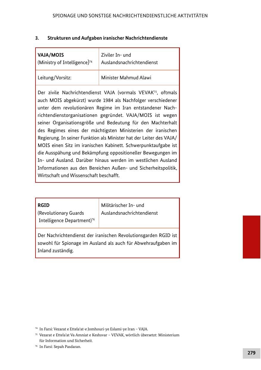 Seite 278 des Verfassungsschutzbericht 2015 Bund