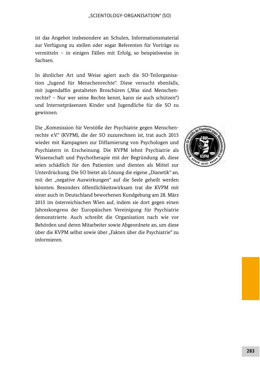 Seite 282 des Verfassungsschutzbericht 2015 Bund