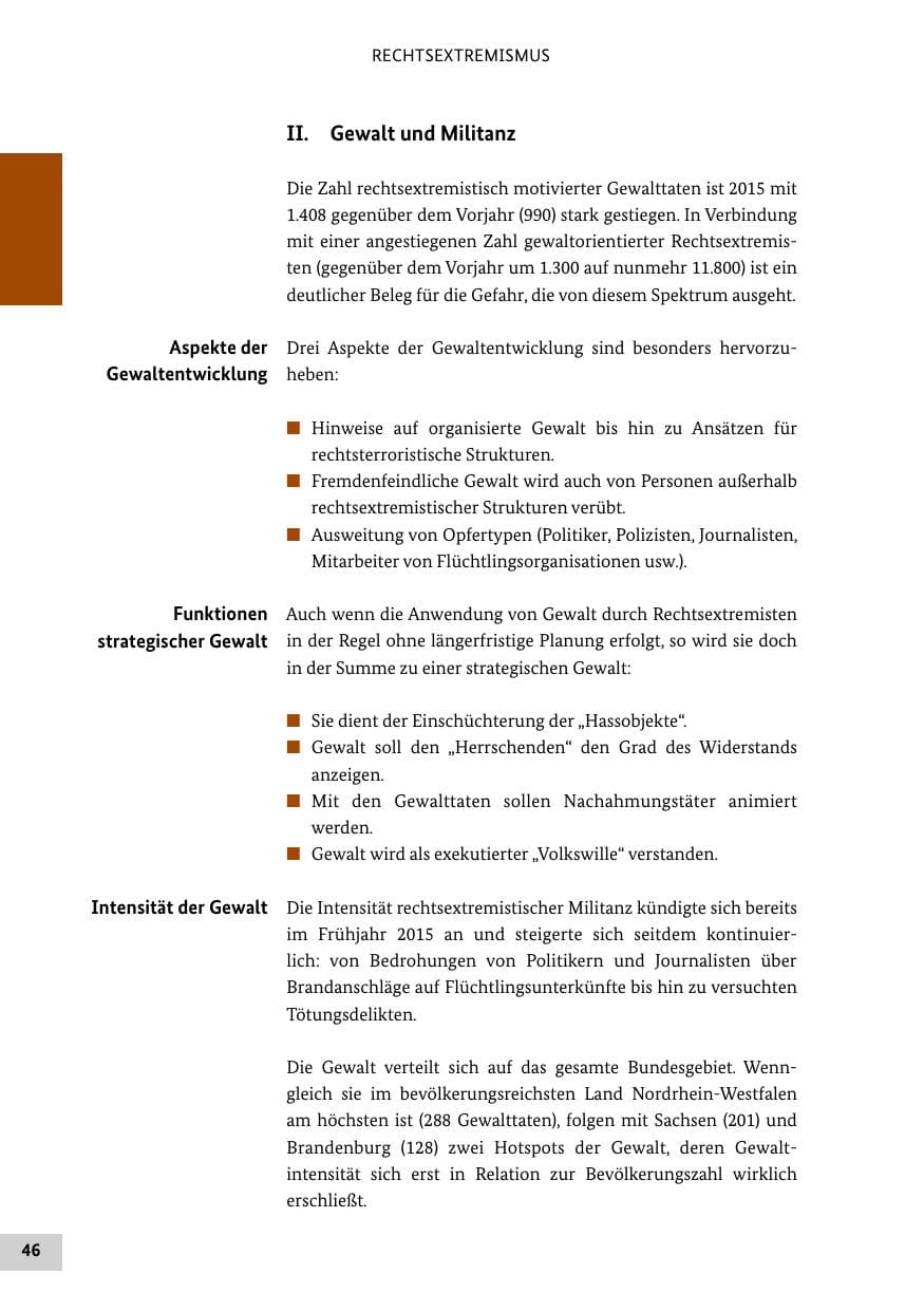 Seite 45 des Verfassungsschutzbericht 2015 Bund