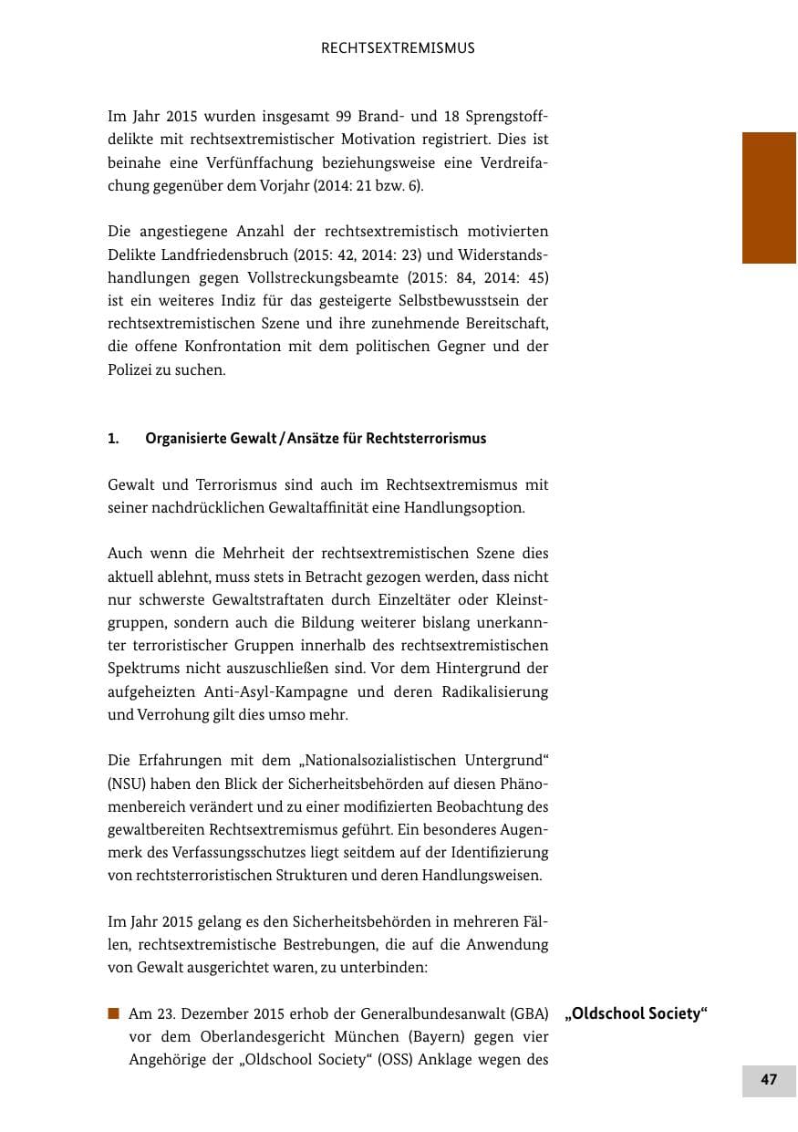 Seite 46 des Verfassungsschutzbericht 2015 Bund