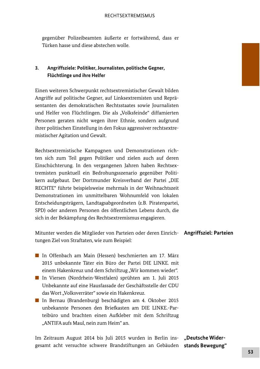 Seite 52 des Verfassungsschutzbericht 2015 Bund