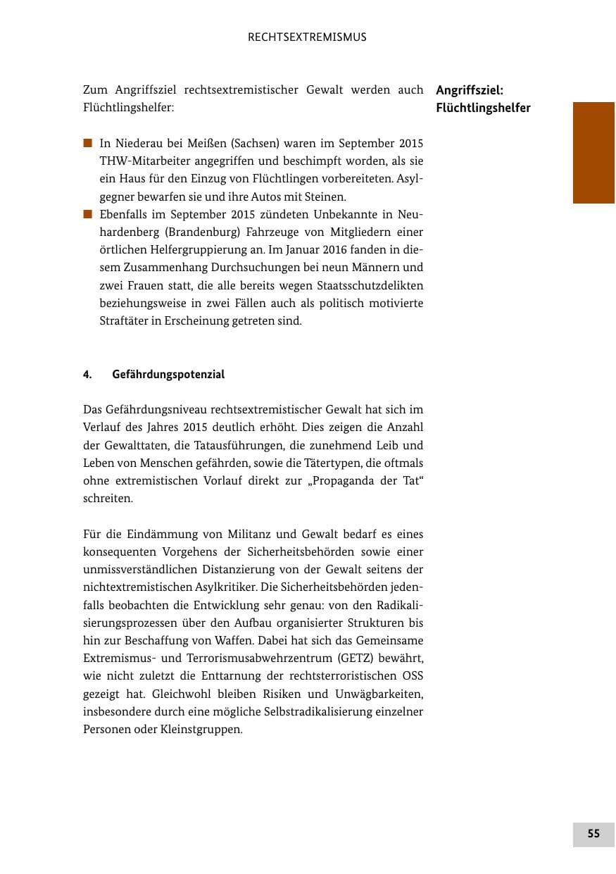 Seite 54 des Verfassungsschutzbericht 2015 Bund