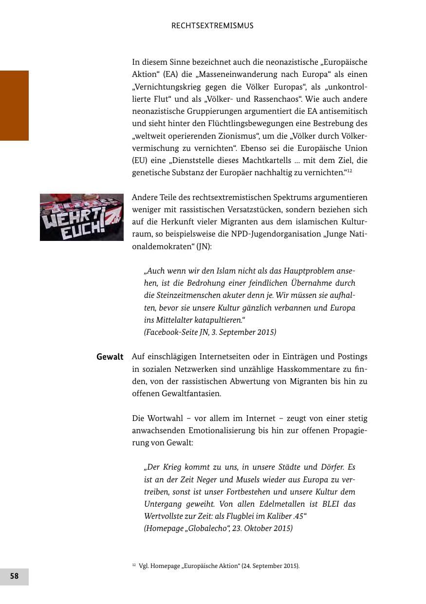 Seite 57 des Verfassungsschutzbericht 2015 Bund