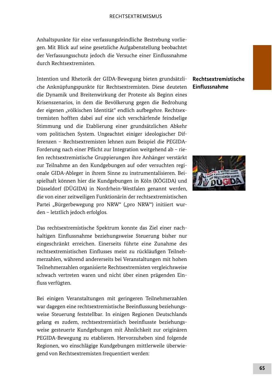 Seite 64 des Verfassungsschutzbericht 2015 Bund