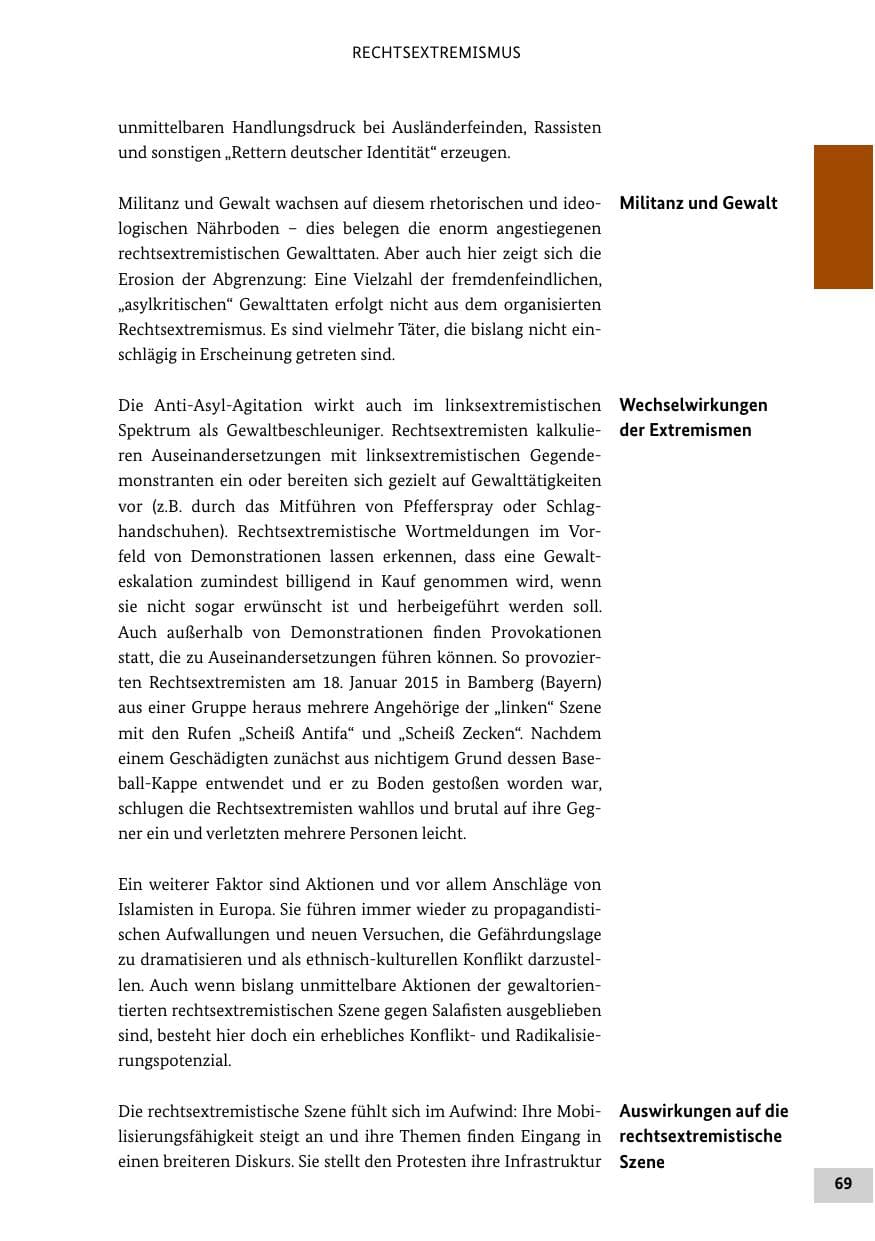 Seite 68 des Verfassungsschutzbericht 2015 Bund