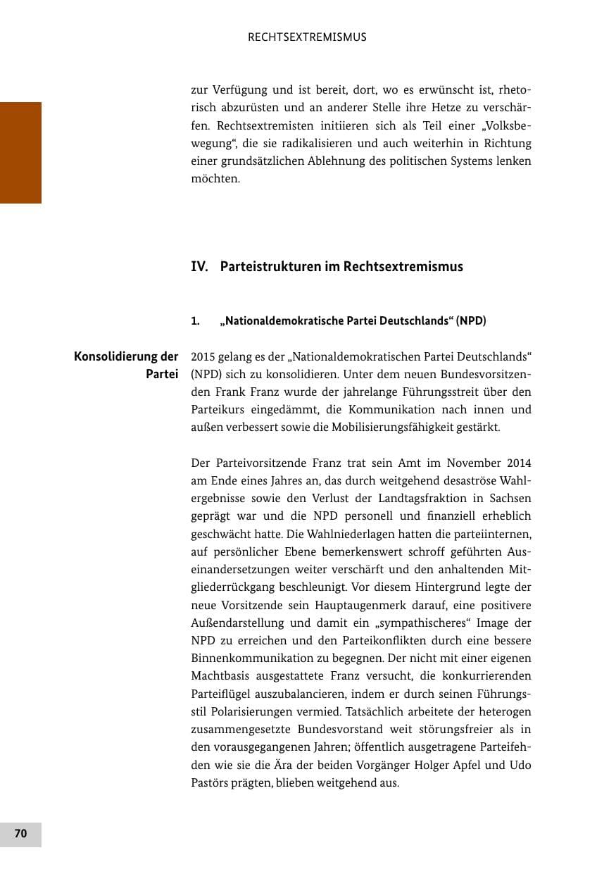 Seite 69 des Verfassungsschutzbericht 2015 Bund